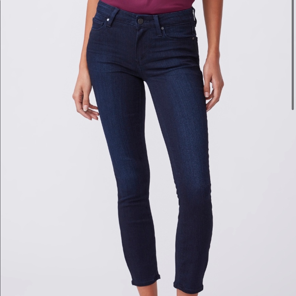 PAIGE Dark Wash Verdugo Crop Skinny Jeans